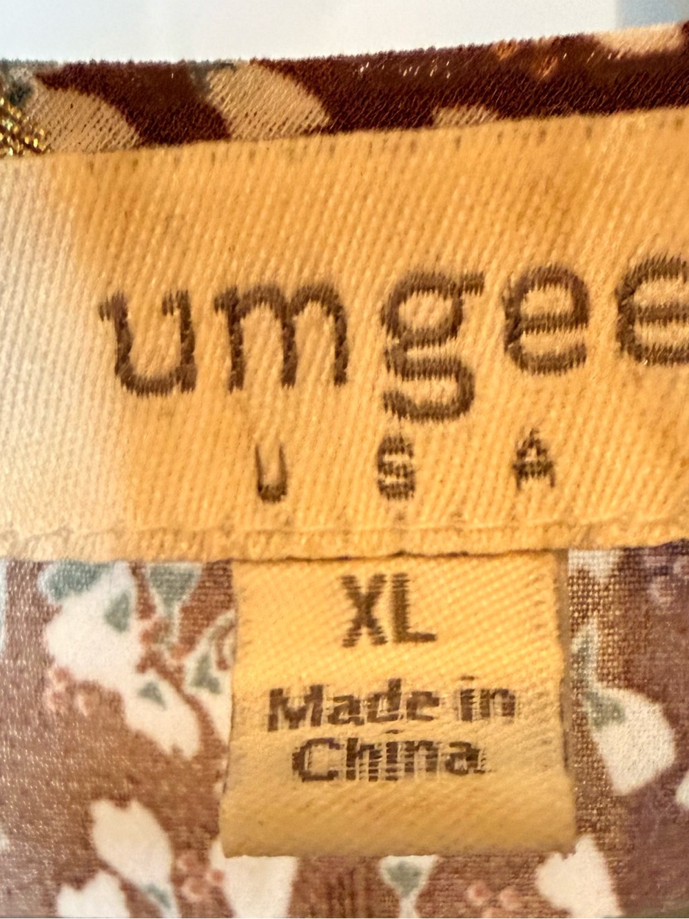 Umgee Women’s size XL Boho Patchwork Floral Maxi Dress - Sage, Mustard & Brown - Picture 6 of 9